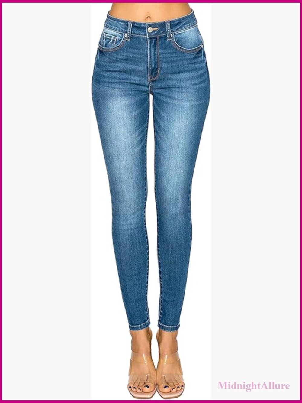 High Rise Skinny Jeans with Push-Up Fit, Repreve Fabric